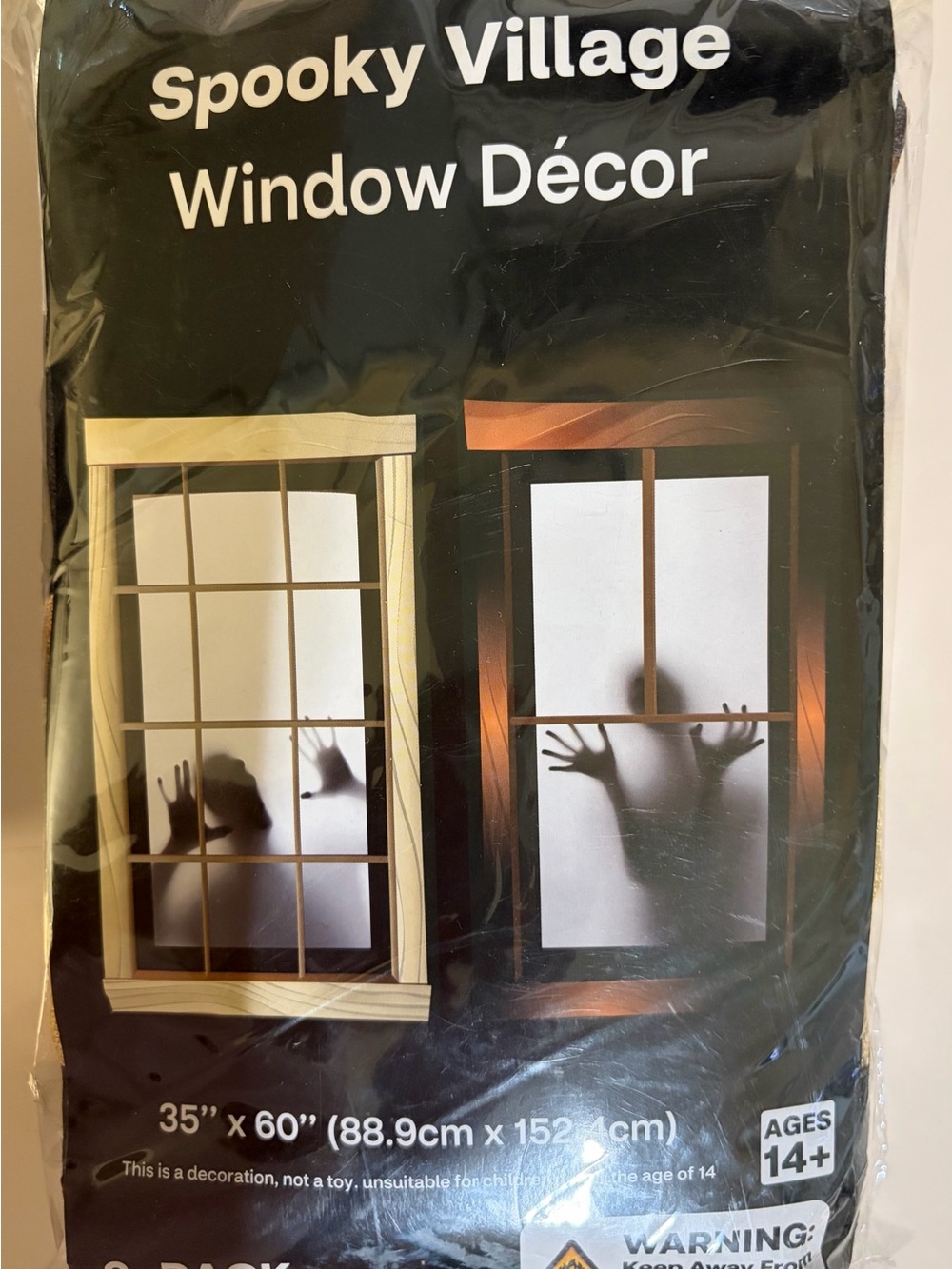 Halloween Window Decorations Large Cute 2 packs of 2 Skeletons & Trapped NIP - Picture 6 of 6